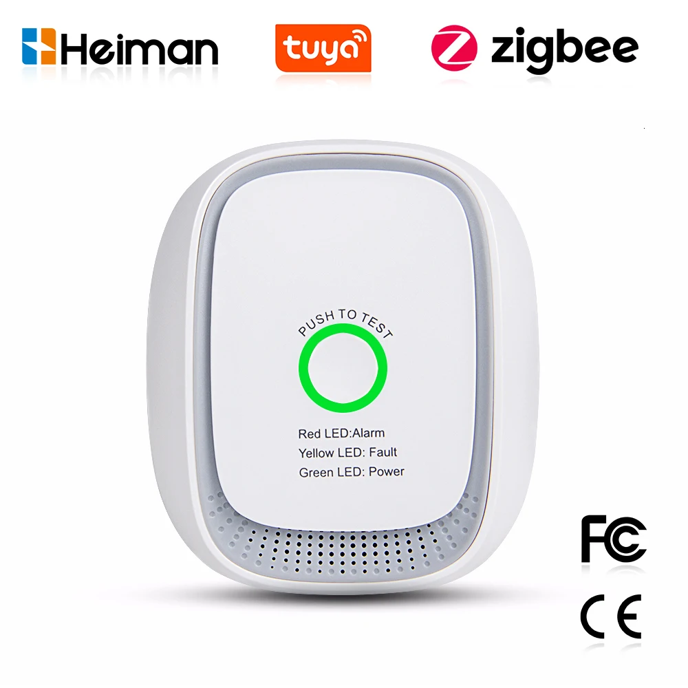 Tuya Smart - HEIMAN Zigbee Tuya เซ็นเซอร์ก๊าซที่ติดไฟได้ ก๊าซธรรมชาติ ตรวจจับการรั่วไหลของ