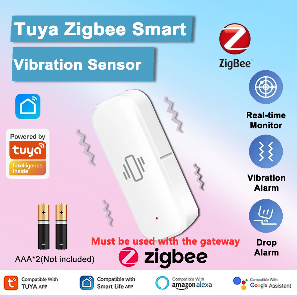 Home Assistant Tuya - เซ็นเซอร์ตรวจจับการสั่นสะเทือนอัจฉริยะ Tuya Zigbee พร้อมระบบแจ้งเตือนผ่านแอป Smart Life