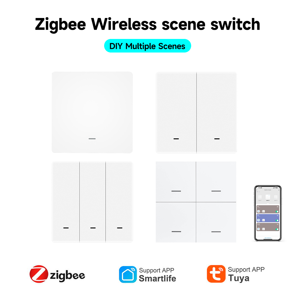 Sonoff - Tuya ZigBee 3.0 สมาร์ทฉากสวิทช์ไร้สายฟรีสติกเกอร์ฉากผนังสวิทช์ปุ่มแบตเตอรี่เครื่องส่งสัญญาณ Alexa