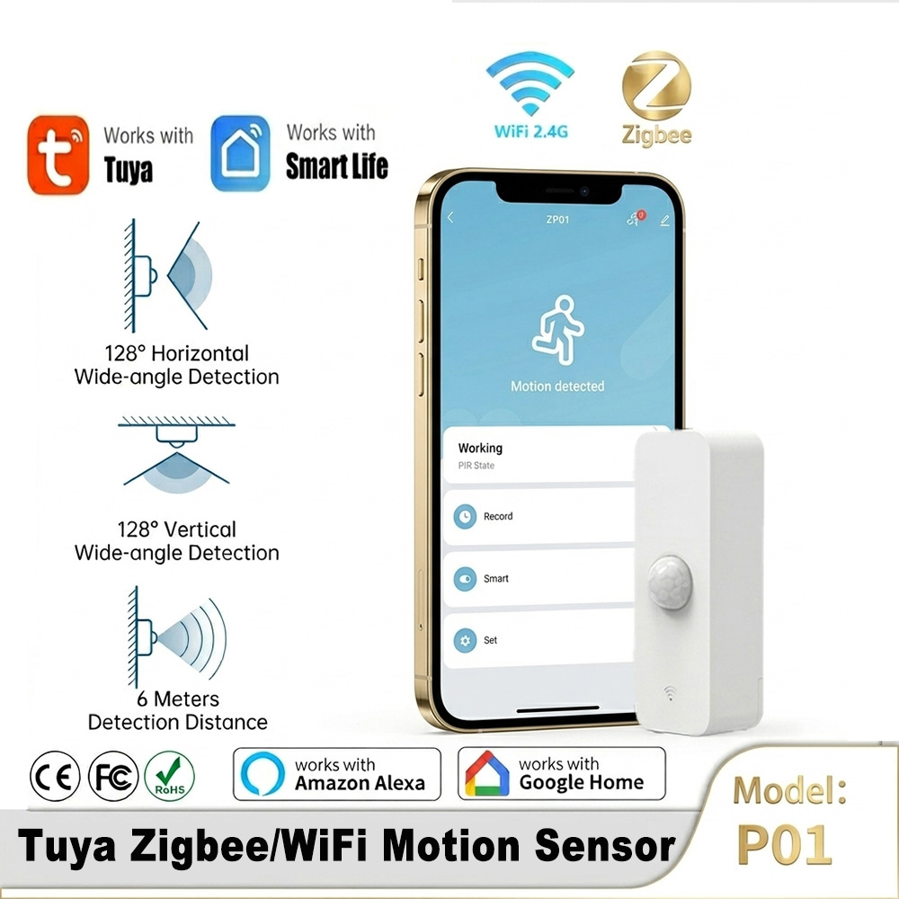 Home Assistant Tuya - เซ็นเซอร์ตรวจจับความเคลื่อนไหวอัจฉริยะ PIR WiFi Zigbee สำหรับระบบรักษาความปลอดภัยบ้านอัตโนมัติ Smart