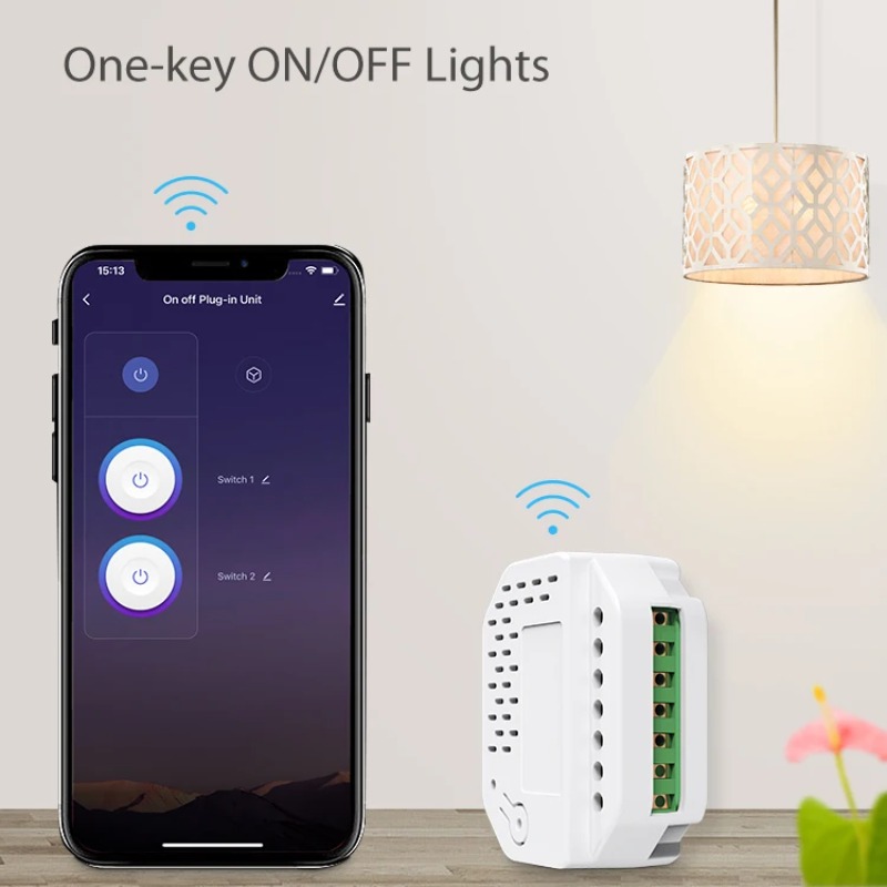 Smart Relay Tuya - โมดูลสวิตช์ไฟ Matter แบบ 2 ช่อง รีเลย์