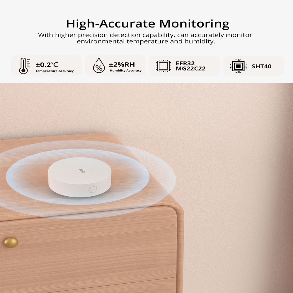 Sonoff - เซ็นเซอร์วัดอุณหภูมิและความชื้นอัจฉริยะ SONOFF SNZB-02P แบบ ZigBee ทำงานร่วมกับ