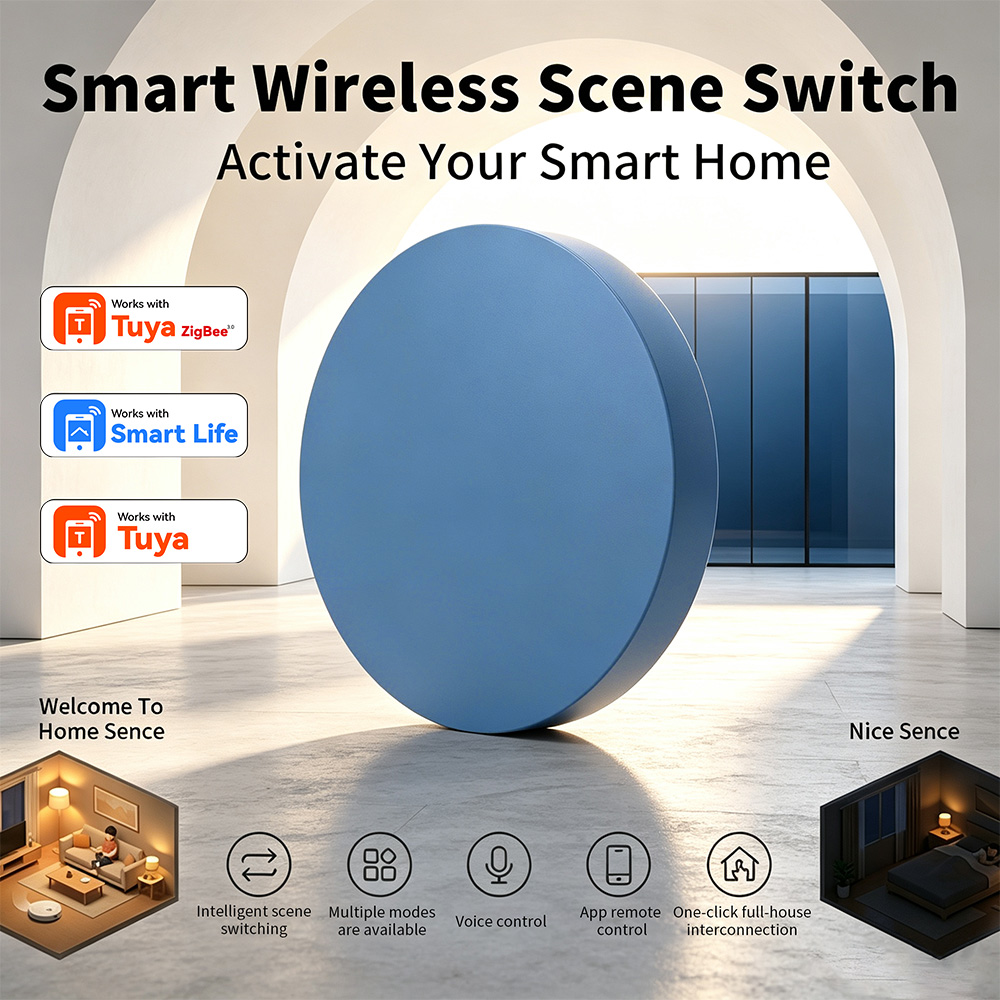 Home Assistant Tuya - ปุ่มกดควบคุมฉากอัจฉริยะ Zigbee รองรับการใช้งานร่วมกับ Tuya Smart Life,