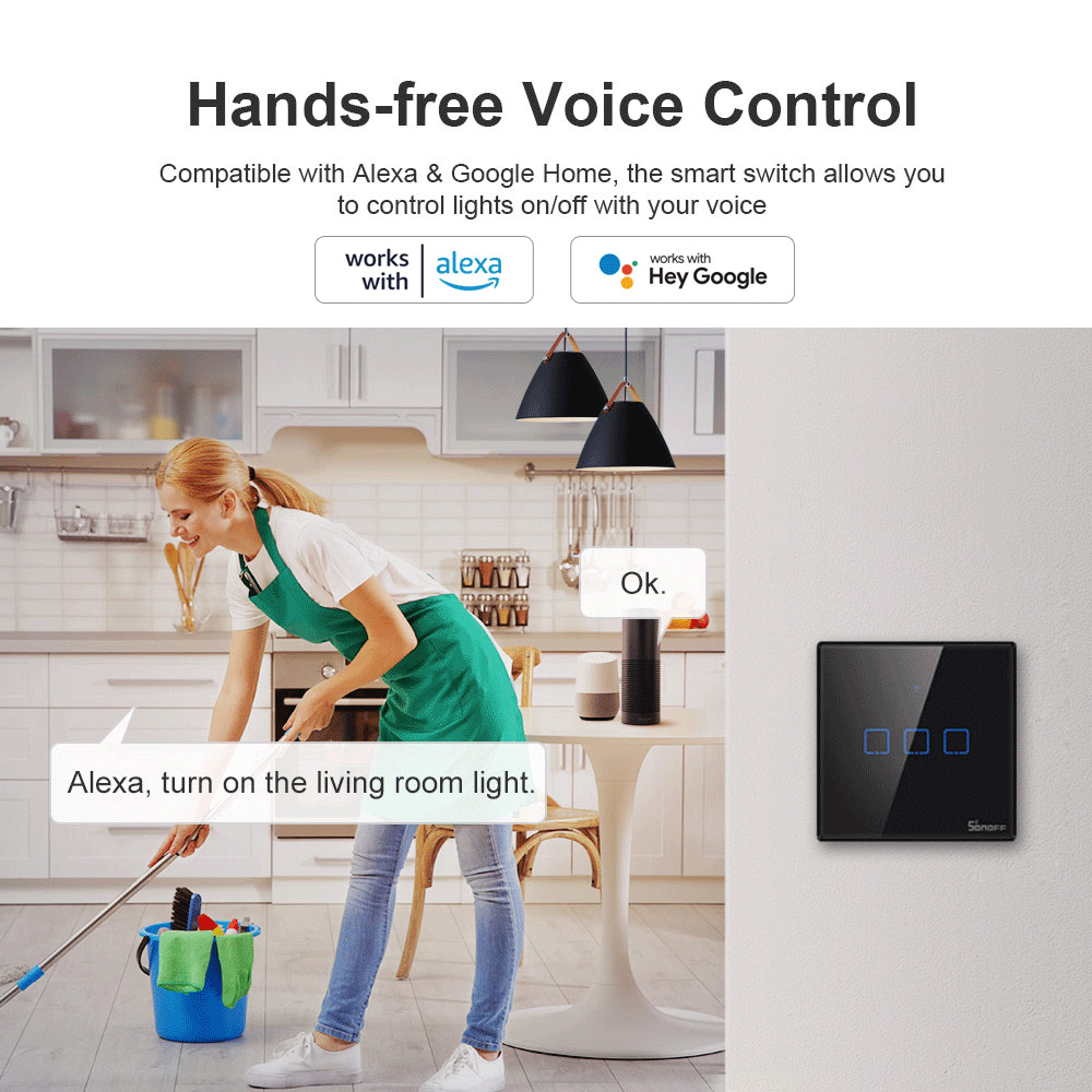 SONOFF T3EU สีดำ WiFi สมาร์ทสว - Sonoff Basic บทวิจารณ์และราคา