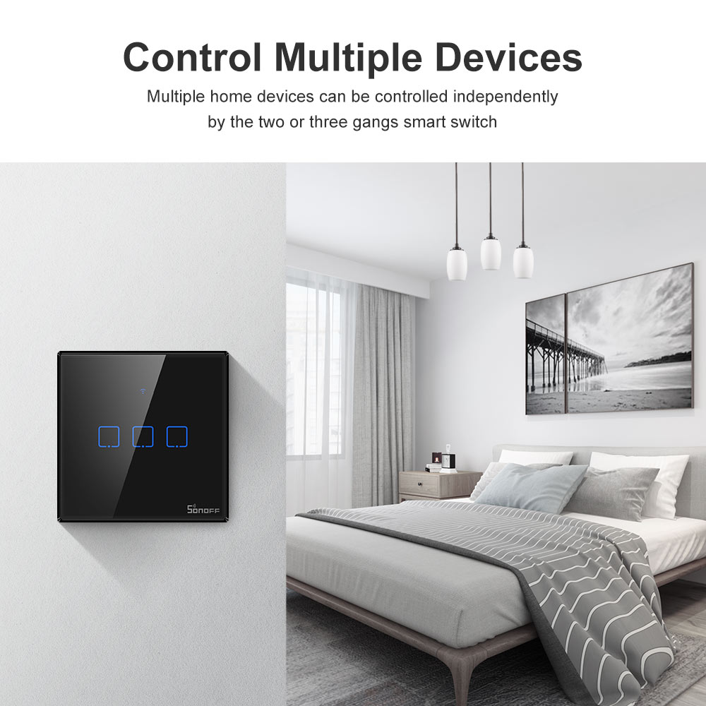 SONOFF T3EU สีดำ WiFi สมาร์ทสว - Sonoff Basic บทวิจารณ์และราคา