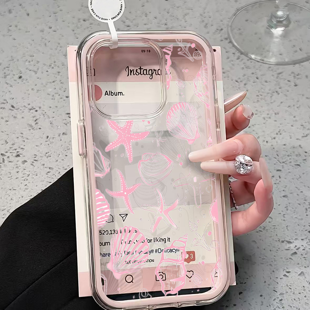 เคสโทรศัพท์ใสลายเปลือกหอยสีชมพ - Shelly บทวิจารณ์และราคา