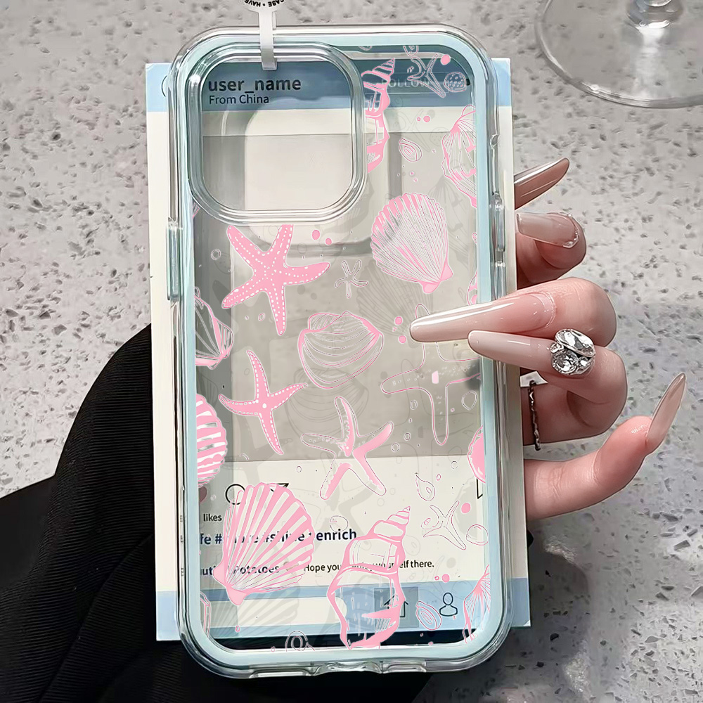 เคสโทรศัพท์ใสลายเปลือกหอยสีชมพ - Shelly บทวิจารณ์และราคา