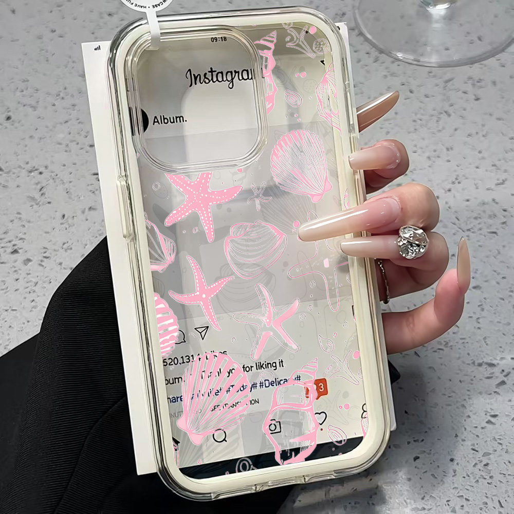 เคสโทรศัพท์ใสลายเปลือกหอยสีชมพ - Shelly บทวิจารณ์และราคา