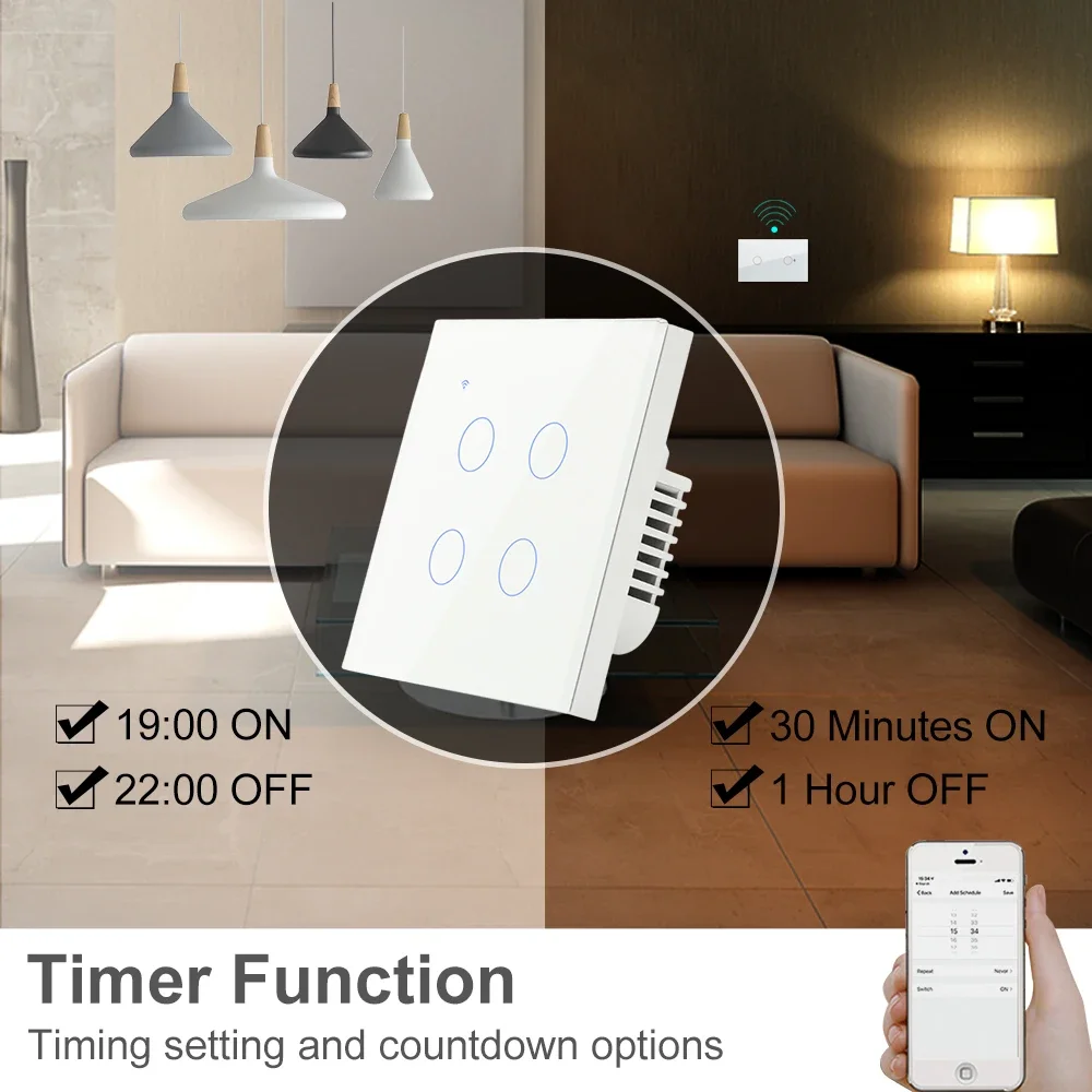 ZigBee 1 2 3 4 Gang ไม่มี Neut - Tuya 4 Channel บทวิจารณ์และราคา