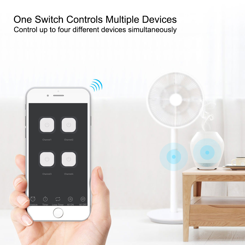สวิตช์ตัดวงจร Wifi 4 ช่องทาง T - Tuya 4 Channel บทวิจารณ์และราคา