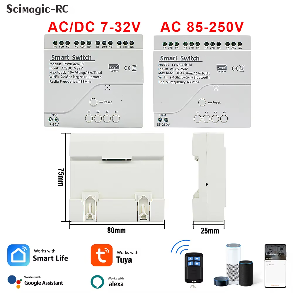 รีเลย์อัจฉริยะ Wifi 4CH โมดูลส - Tuya 4 Channel บทวิจารณ์และราคา