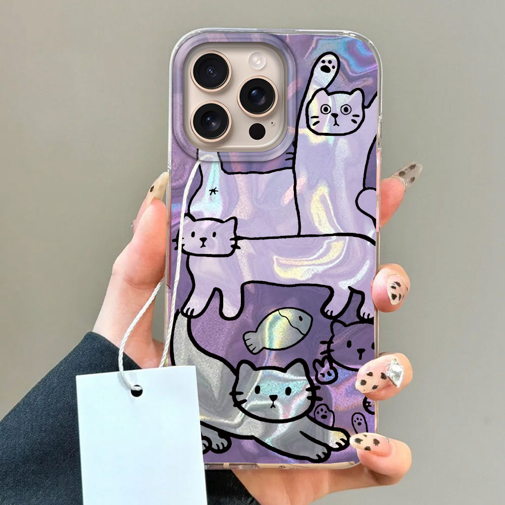 สีม่วงสายแมวปลาน้ําเคสโทรศัพท์ - Shelly บทวิจารณ์และราคา